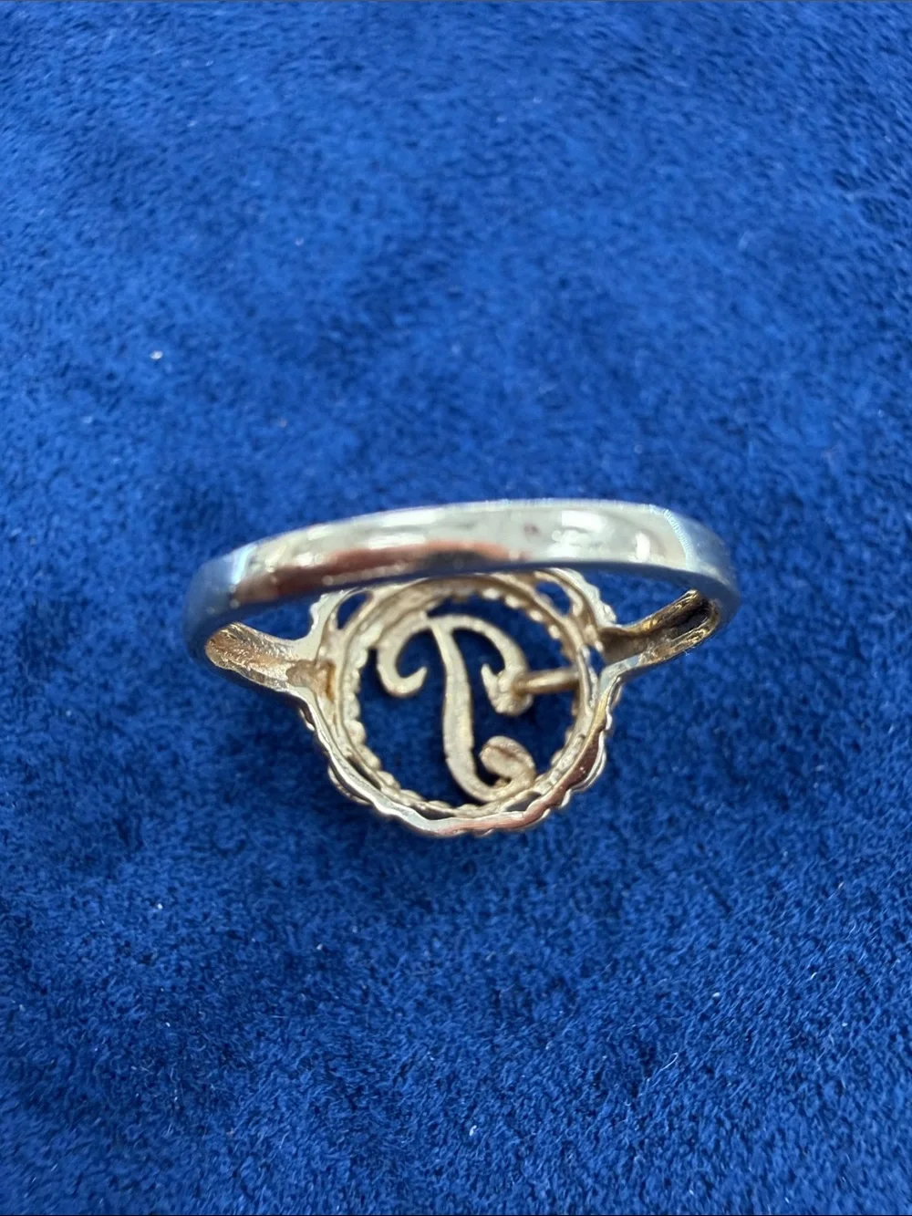 14K Gold Initial 'P' Monogram Ring - Elegant Women's Jewelry